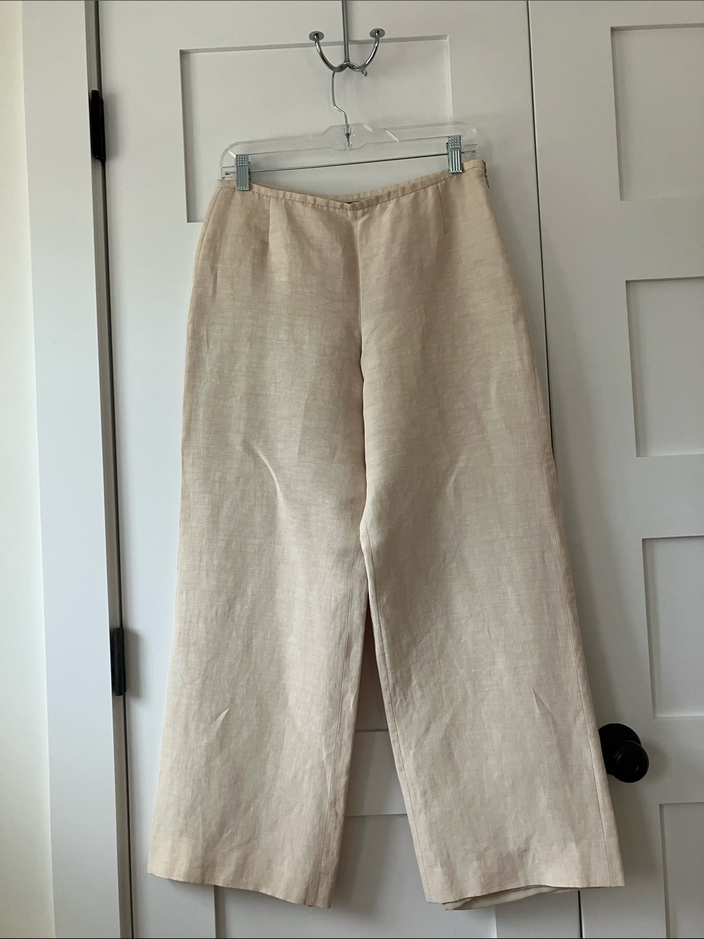 Vtg Armani Collezioni Women’s Wide-Leg Linen Pants in Beige